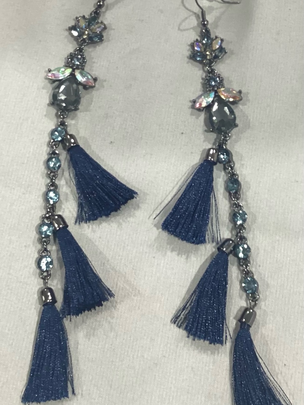 Blue Tassel Drop Earrings - Brand